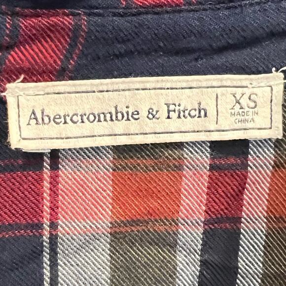 Abercrombie & Fitch Mini Dress Tunic Size XS plaid long sleeve collared - Picture 3 of 4